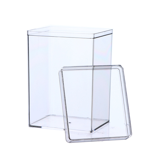 Rektangulär plastbox Biscuit godis docka Presentförpackningslåda T Transparent