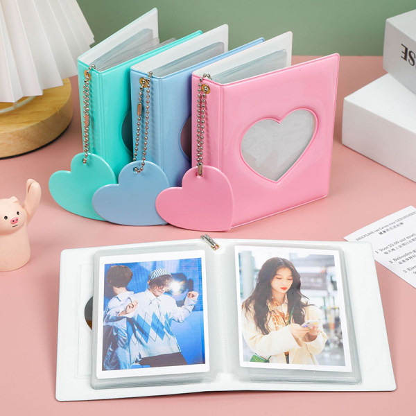 Kpop Card Binder 3-tommers fotoalbum Hollow Love Heart Model White