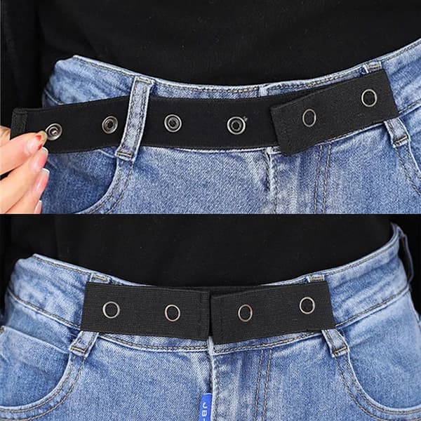 Bälten för kvinnor Spännefritt elastiskt osynligt för jeansbälte