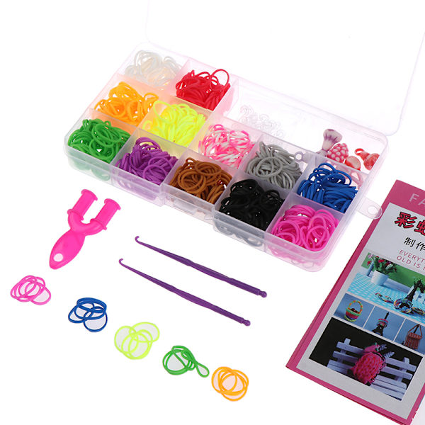 600 st loom bands flicka present elastiskt band för gör-det-själv-vävning
