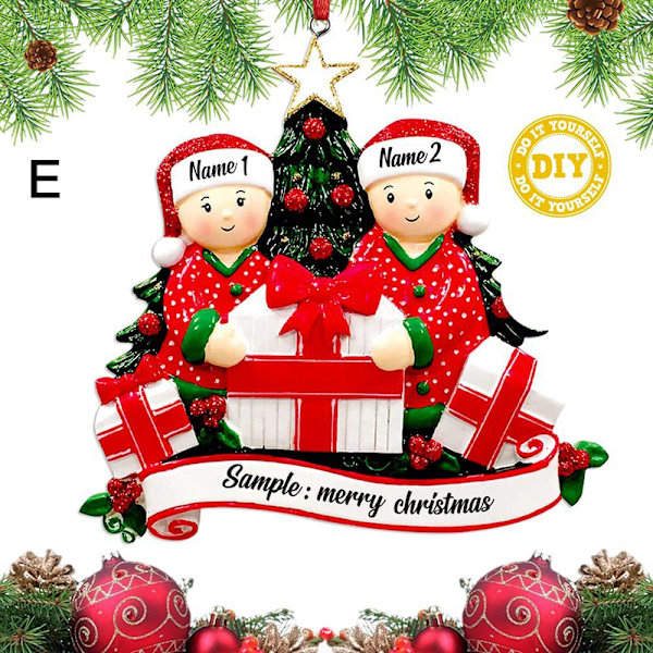 Juleanheng DIY Personlig Familie Julepynt For A