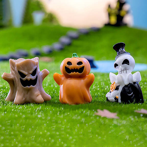 Halloween Mikro Landskap Figurer Harpiks Håndverk DIY Fe Hagemiljø A8