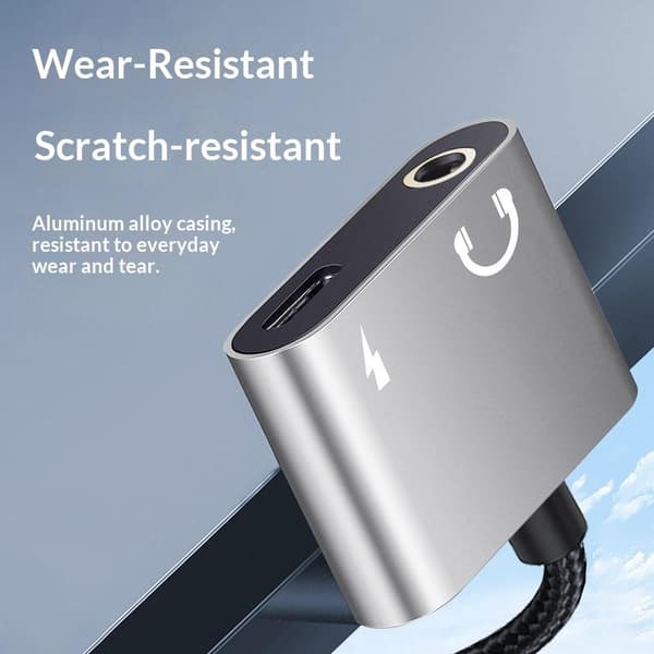 1 stk 2-i-1 Type-C til 3,5 mm AUX-lydadapter USB C hodetelefonlading A7