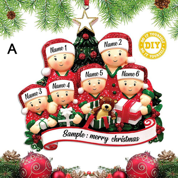 Juleanheng DIY Personlig Familie Julepynt For A
