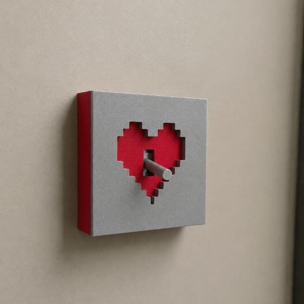 Piksel Hjerte Lysbryterdeksel 3D Veggbryterpanel Dekor Beskyttelse