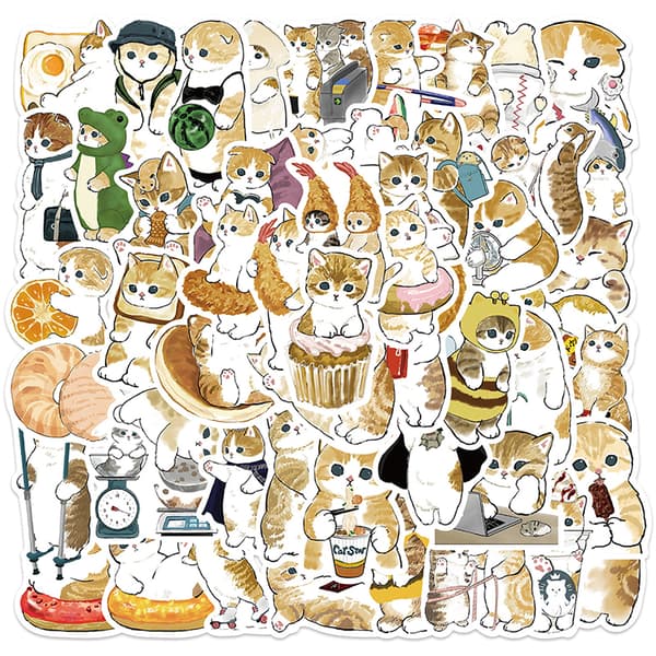 64st e Cat Sticker Djurdekaler Barnleksaker Scrapbook Laptop Gr
