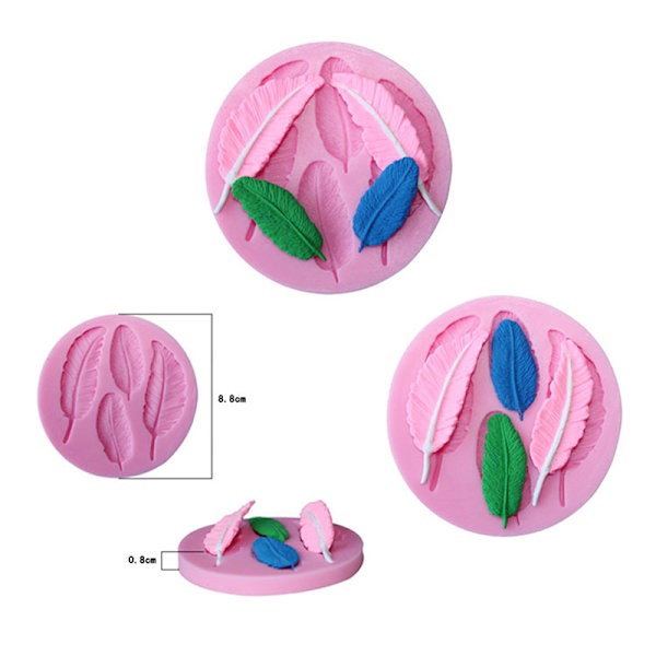 Fation DIY 3D-kakedekorerende fjærformet fondantsukkerkake