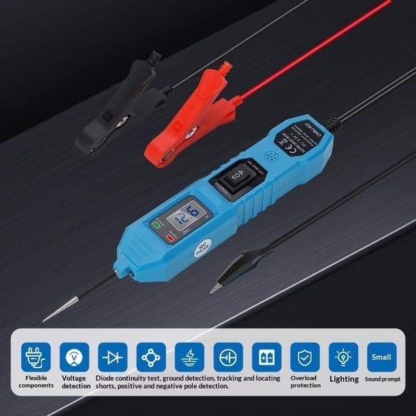 1 stk smart bilkrets-tester digitalt multimeterprobe med alt Red