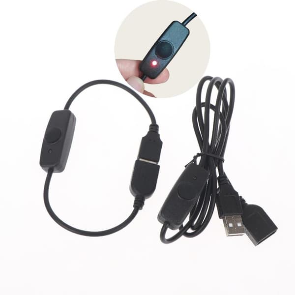 1 st USB 2.0 förlängningskabel med ON OFF-brytare No led Black