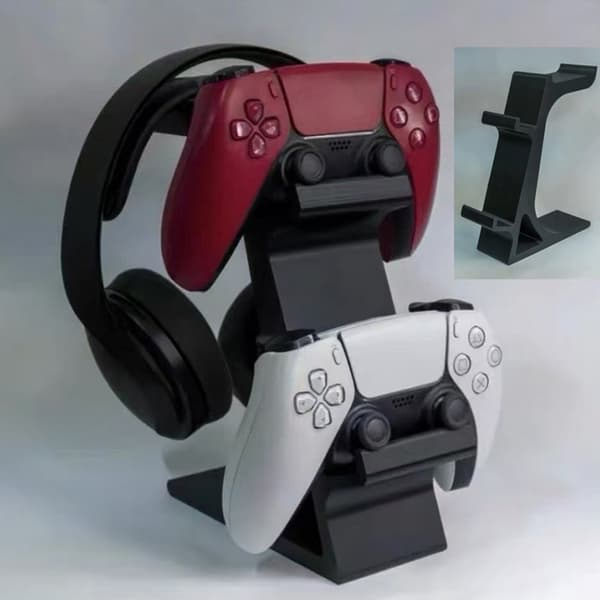 3-i-1 PS5 Controller Stand til skrivebord med headsetholder Gaming A1