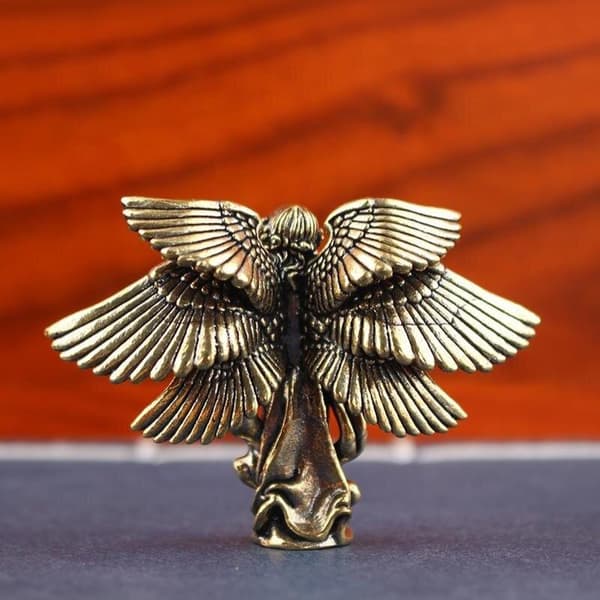 Kobber Seksvindet Engel Kærlighed Amor Statue Små Ornamenter Engel Bronze