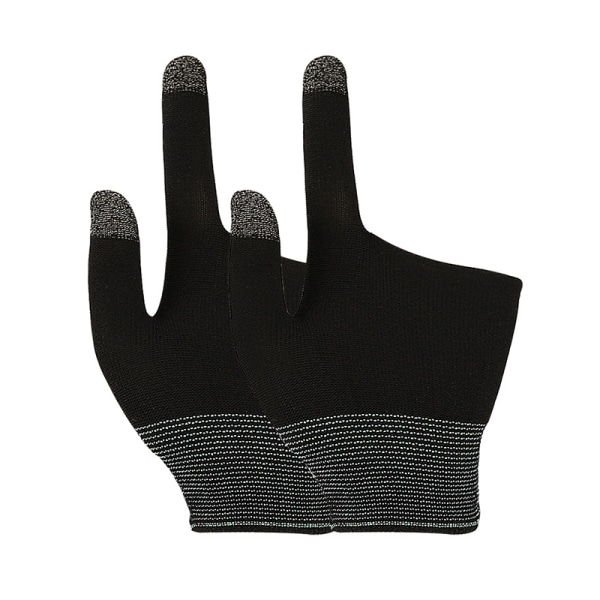 To-fingre Gaming Finger Sleeves Anti-slip Touch Handsker Til Mo Black