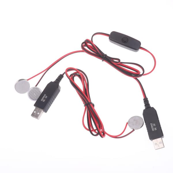 USB-3V CR2032-akkulaturijohto kytkimillä kelloon A4 2m with switch