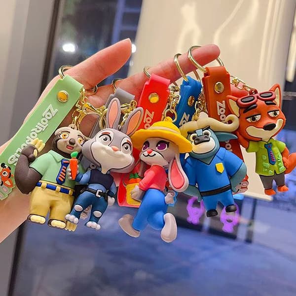 Judy Hopps Nick Wilde Anime Perifer Crazy Zootopia Nøkkelring A3
