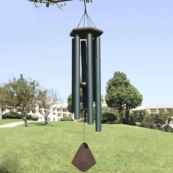 Store dype tone Windchime Kapellklokker Vindklokker Black