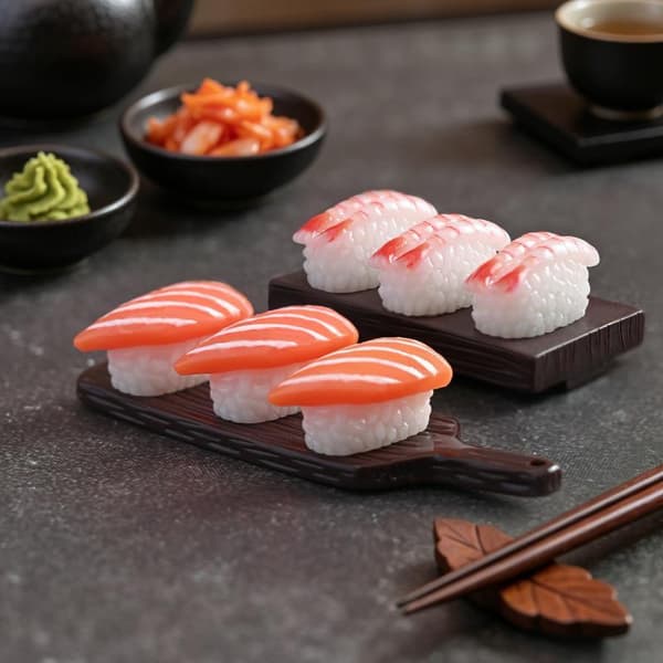 10 stk Mini Sushi Modell Lakserogn Søtreker DIY Dukkehus D A2