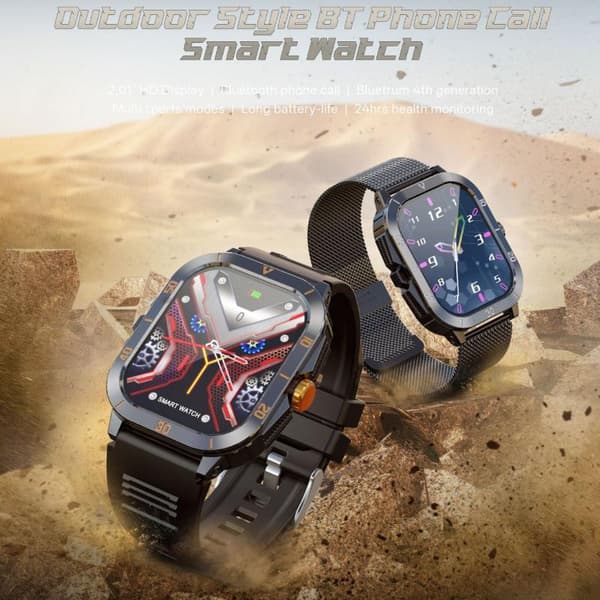 Smartklokke for menn 2,19'' Blodoksygen Bluetooth-samtale W A
