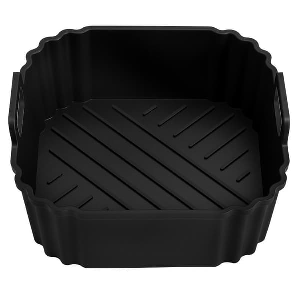 Silikon Air Fryer Bakform Bricka Foder Återanvändbar Non-stick Black
