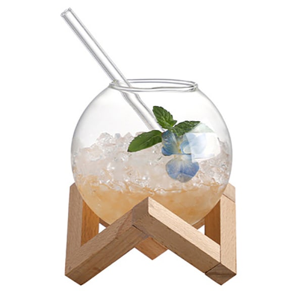 Cocktailglaskopp med träställ Creative Bar Glasdryck