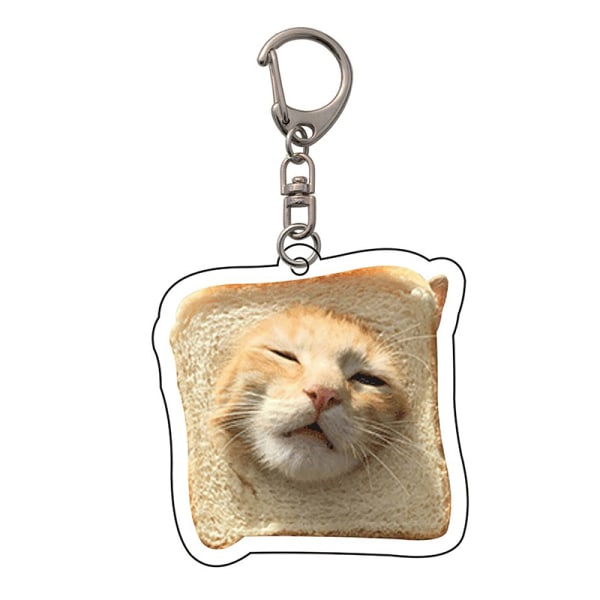Creative e Toast Cat akryyliavaimenperä Funny Kawaii Animal Penda D