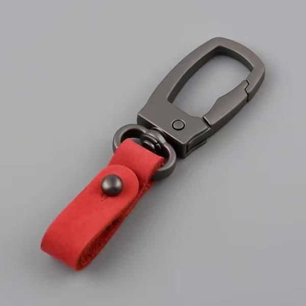 1PC Bilnyckelrem Premium Mjukt Mockamaterial Kraftig Metall A2