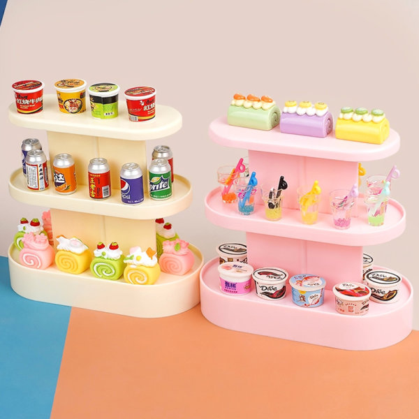 1:12 Dollhouse Display Counter Supermarket Convenience Store S Light yellow