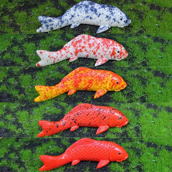 Present Tecknad Mini Koi Fisk Prydnad Harts Hantverk e Karp Figur M A2
