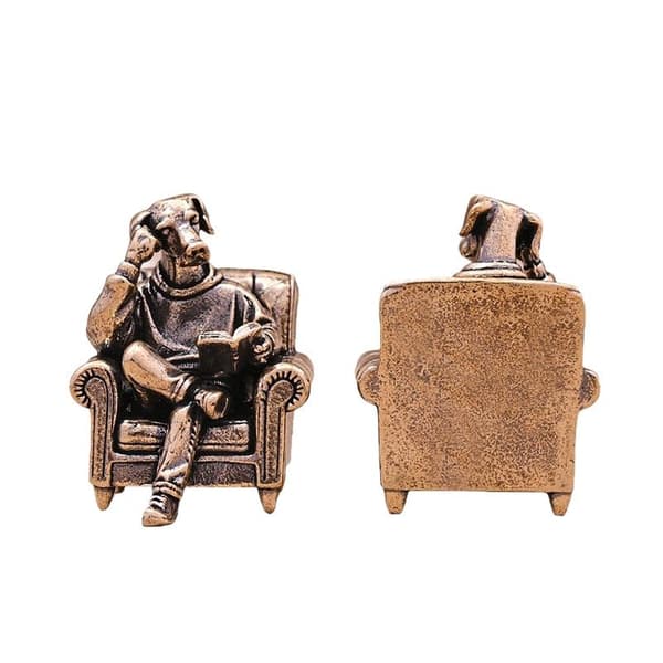 Hund CEO Miniature Figur Retro Skrivebordskontor Indretning Samlerobjekt Copper