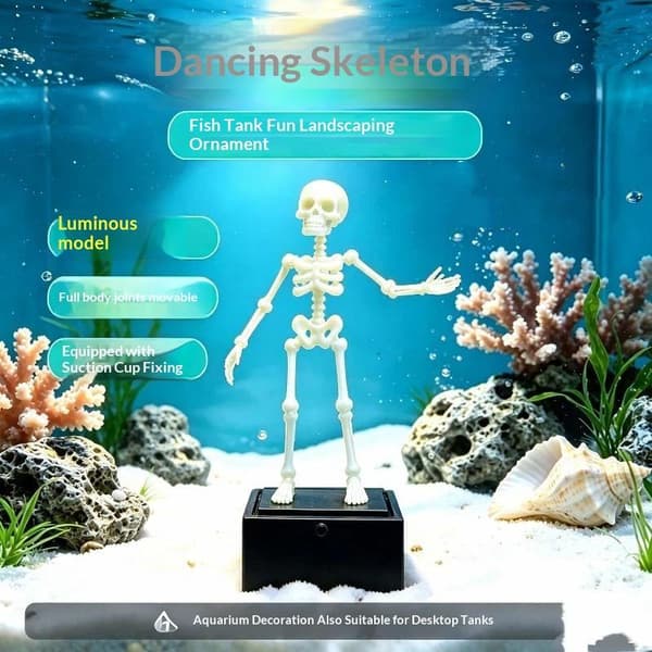 3D-printet dansende skjelett akvariumbobler luftdrevet luftrør A5