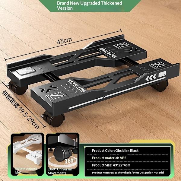 Justerbar CPU-stativ Brakett PC-holder Vogn Datamaskin Tårn Stativ White