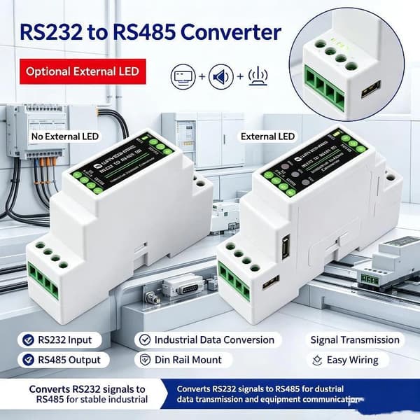 1 sett RS232 til RS485-omformer isolert beskyttelse for industri LED