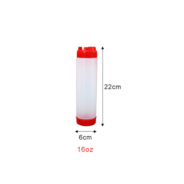 Dobbelthodede plastflasker til saus  flasker Tomatdispenser Stor Transparent 16oz480ML