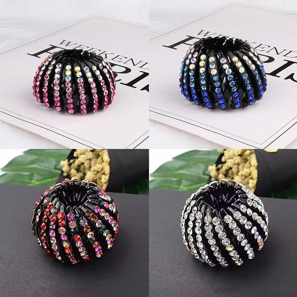 Dame Rhinestone Claw High Hestehale Clip Fast Spenne Claw Clip White