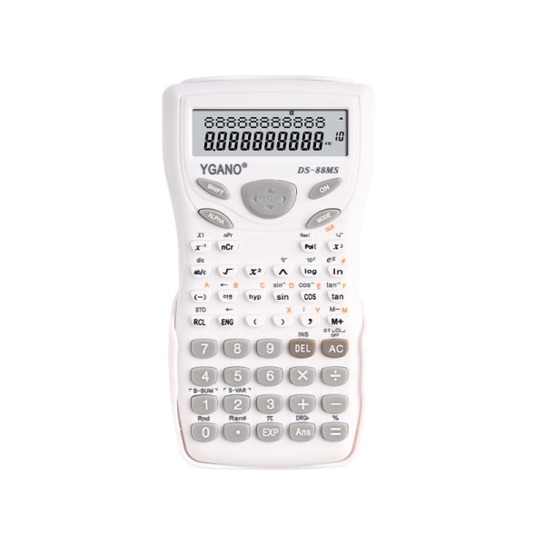 12-sifret bred bærbar vitenskapelig kalkulator multifunksjonell E White