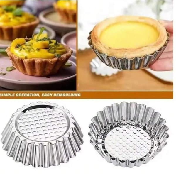 Gjenbrukbare aluminiumsformer for eggeterter, non-stick med perforert bunn 12PCS