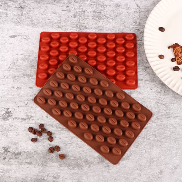 1 stk. 55 hulrum kaffebønne silikone stearinlysform DIY bageværktøj Coffee