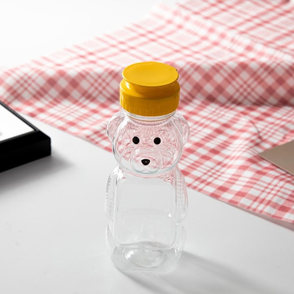 e Cartoon Bear Straw Cup Vattenflaska Med Lock Djur Plast S Bottle