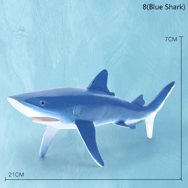 Simulering Marine Sea Life-figurer Actionfigurer Ocean Anima 8(Blue Shark)