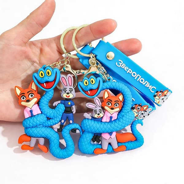1/4 st tecknad Zootopia Gary nyckelring Kawaii blå orm PVC C A2