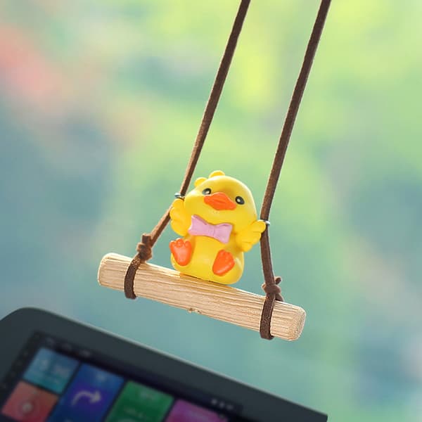Tecknad e animerade biltillbehör Swinging Duck hänge Car Ac A2