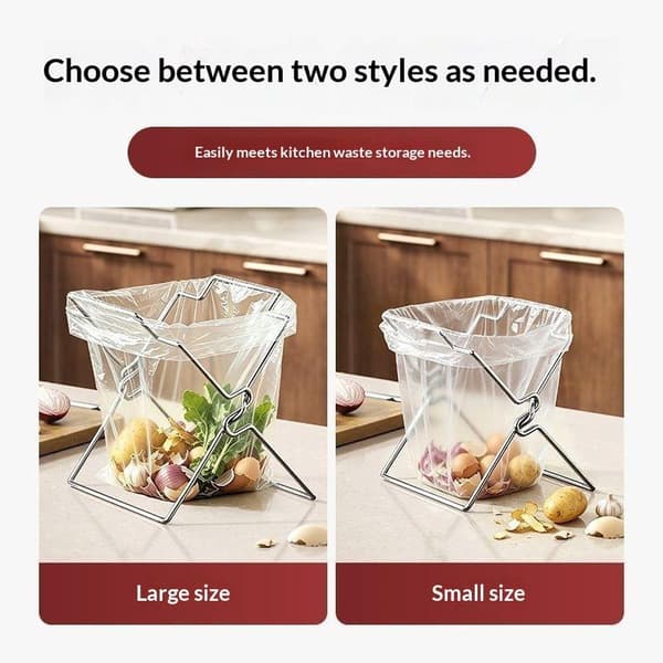Vikbar soppåsehållare i rostfritt stål Bärbar köksbänk A1