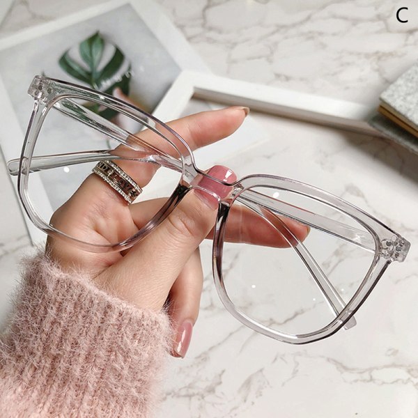 Ljusram Antiblå glasögon Transparenta optiska glasögon C