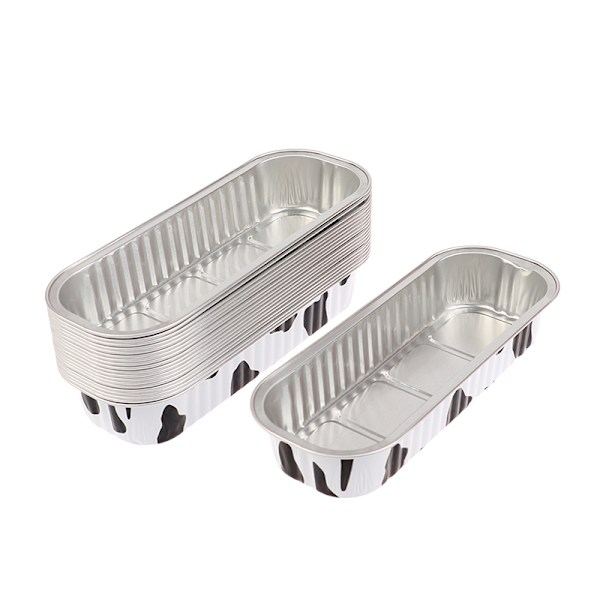 10 stk Gjenbrukbar rektangel aluminiumsfolie tinnkopp med lokk Puddin C