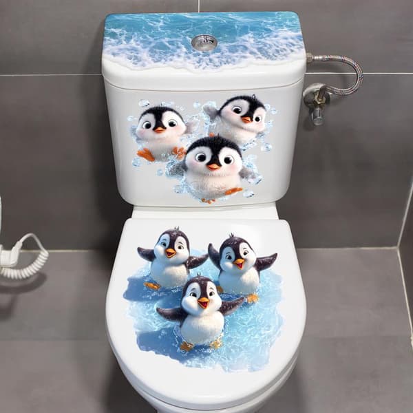 Uiva pieni pingviini WC-tarra A1