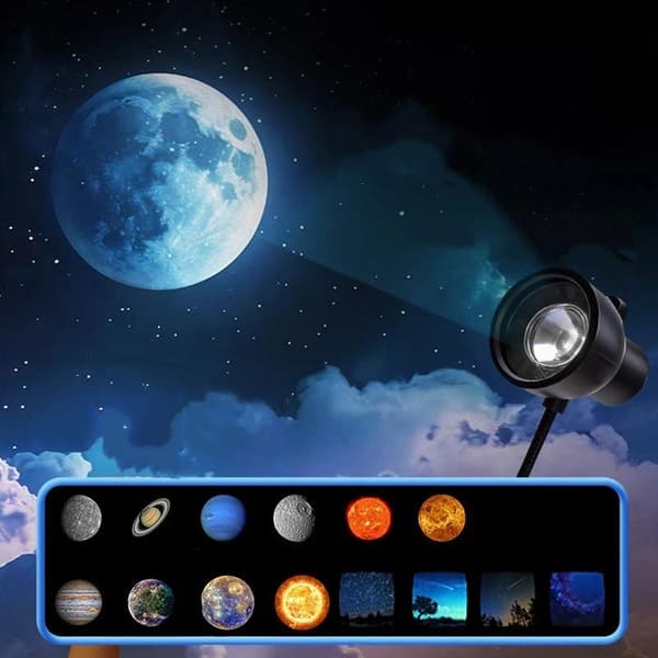 Mini Galaxy Stjerneprojektor 2-i-1 Atmosfære Natlys Soveværelse A3