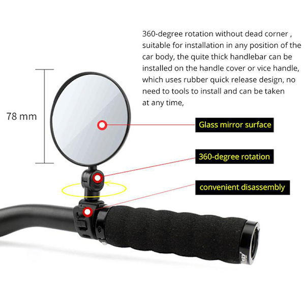 Sykkel Rearview 360 Rotate Safety Cycing Rear View Mirror Bike 2