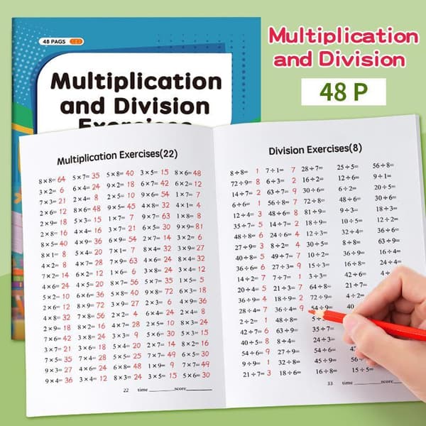 Arbetsbok för multiplikation och division, matematikövningsbok Boost C