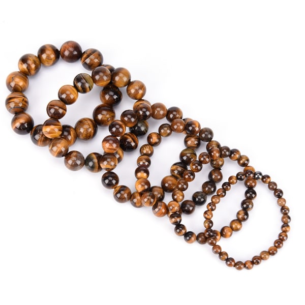 Tiger Eye Stone Lucky Bless Beads Män Kvinna Smycken 12mm