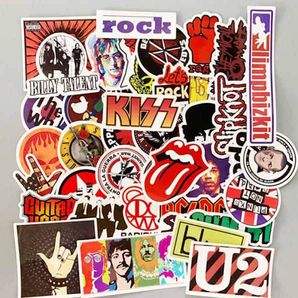 50 st Rock Band Sticker Graffiti Gitarr Laptop Skateboard Lugga
