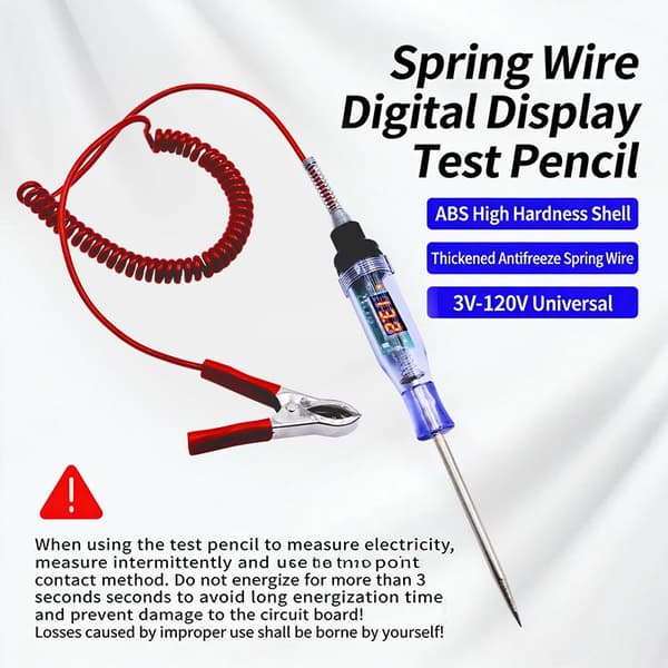 3V til 120V digitalt display spenningskretstester multifunksjon